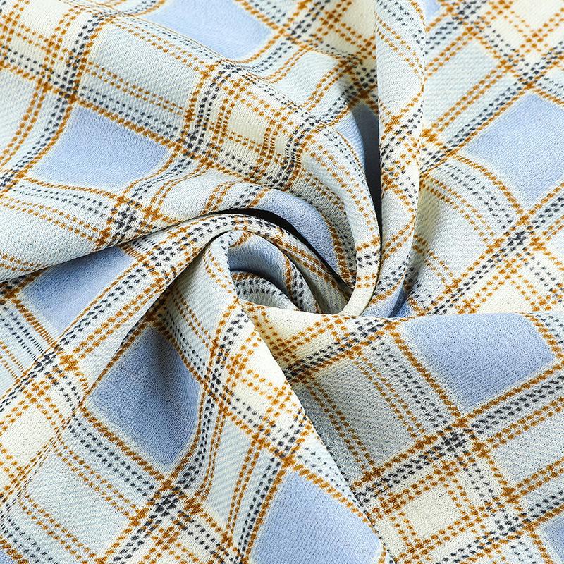 Women's Summer Plaid Trousers Loose Elastic High-Waist Wide-Leg Pants