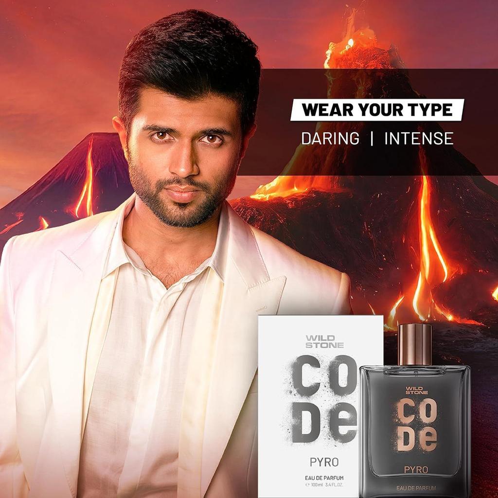 Wild Stone CODE Pyro Eau De Parfum for Men, 100ml|Bold, Intense & Vibrant Fragrance| Luxury Men Perfume with Long Lasting Aroma