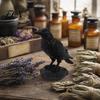 Statua Corvo Realistico Stampata in 3D, Scultura Uccello Gothic Dark Academia, Statuetta Corvo Nero Opaco per Arredamento Casa, Base Stabile in Roccia per Scrivania