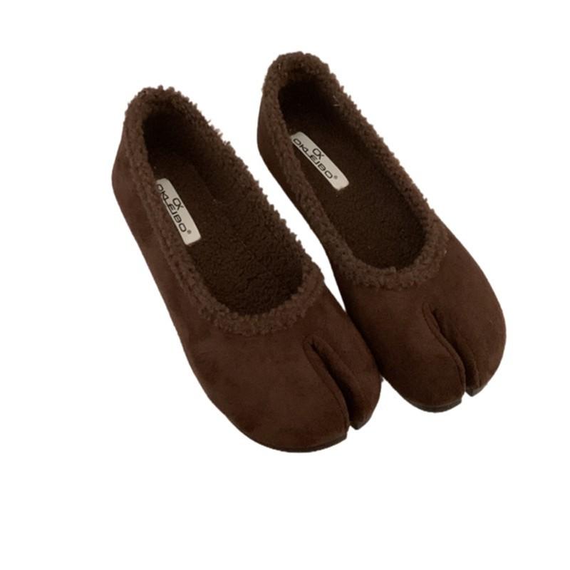 Internet celebrity Mao Mao shoes women wear in autumn and winter 2025 new flat-bottomed one-pedal cotton ladyshoes fashion soft-soled Doudou shoes