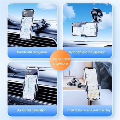 Car Phone Bracket Foldable Suction Type Instrument Panel Fixed Gravity Induction Rotation Navigation Phone Holder Car Accessory