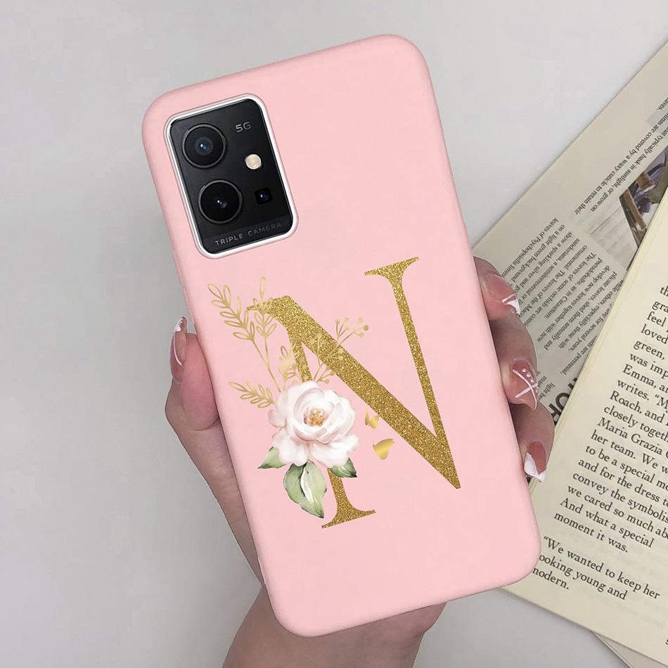 Simple Case For Vivo T1 5G Name 26 Letter Soft Matte Silicone Anti Slip Phone Back Cover For Vivo T 1 VivoT1 Shell Funda Bumper
