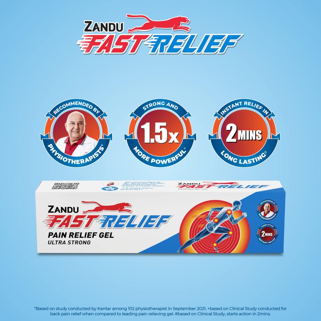Zandu Fast Relief Gel 45 Ml Muscle Comfort Gel For Back Neck Shoulder Soothing Care With Deep Heat Action Formula Pack of 2