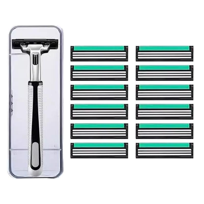 Men's Portable Three-Layer Stainless Steel Razor with German Precision