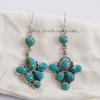 Arizona Turquoise Sterling Silver Dangle Earrings: Long Statement Jewelry
