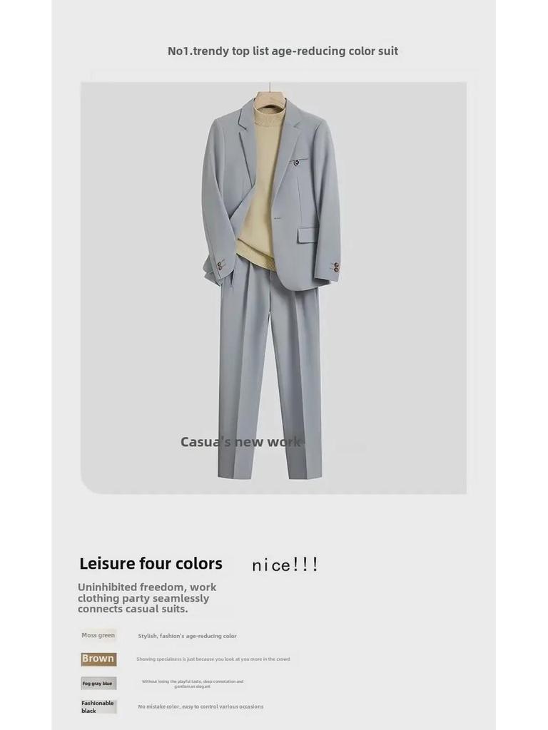 Men's Loose Korean Style Casual Suits - High-End Spring/Summer Jackets