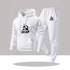 Herren Casual Kapuzenpullover Jogginghosen Set Winter Warm Fleecegefüttert Streetwear Zweiteiliges Outfit