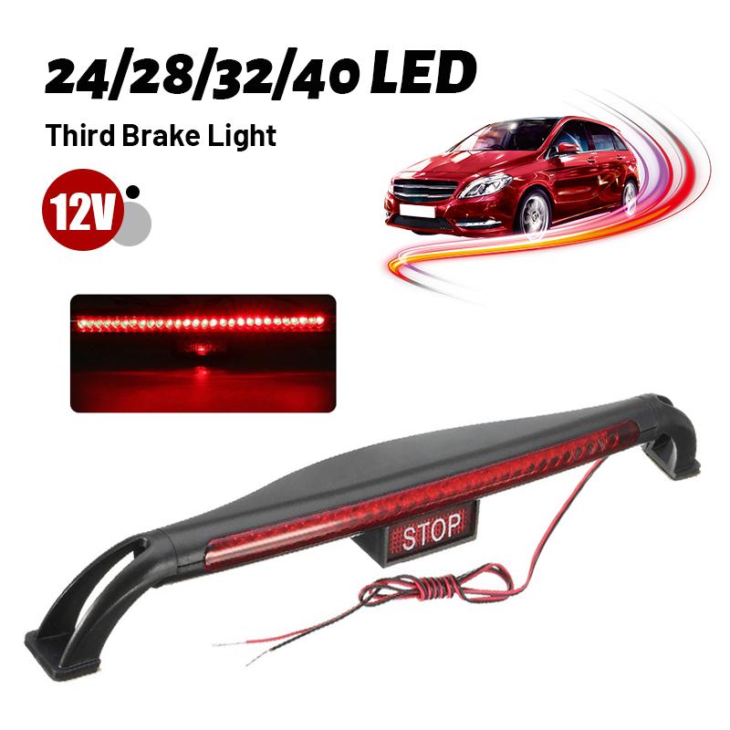 12V 28LED Car LED Third Brake Lights Bar Rear Parking Signal Lamp Truck High Mount Stop Warning Light Universal 24\28\32\40LED