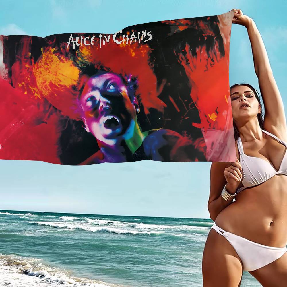 Classic Band A-Alice I-In C-Chains Microfiber Printed Beach Towel Mountain Climbing Yoga Beach Swimming Absorbent Soft Towel