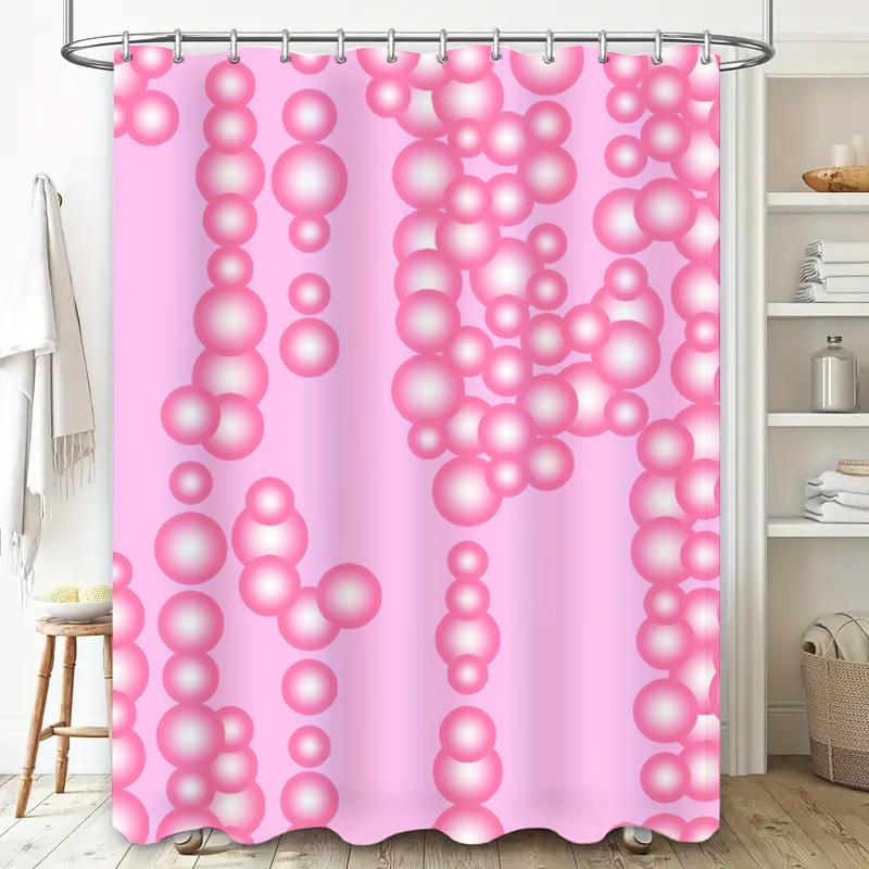 Colorful Geometric Shower Curtain Waterproof Polyester Fabric Modern Bathroom Decor for Home Multiple Sizes Available (Red Blue