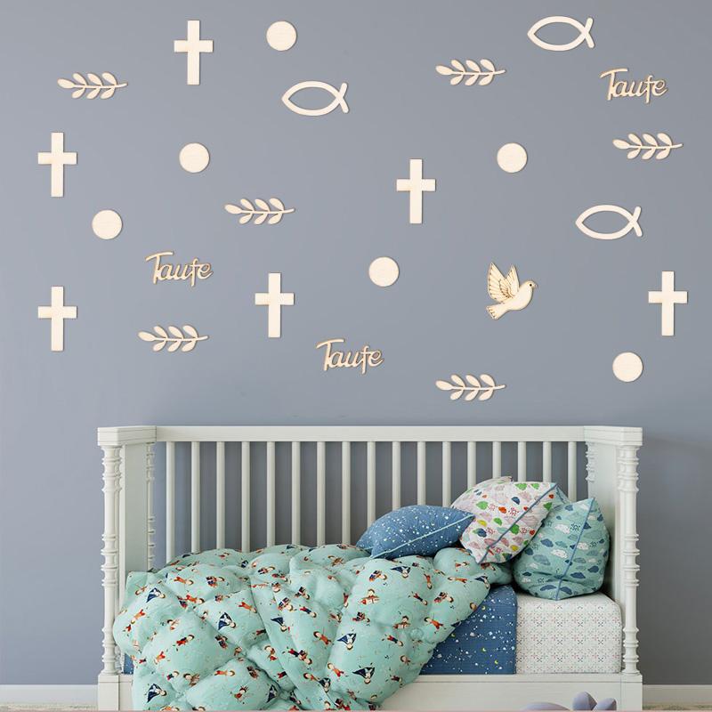 

100Pcs Set Qty Wood Color Patterned Decoration Wooden Fish Decoration Boys And Girls