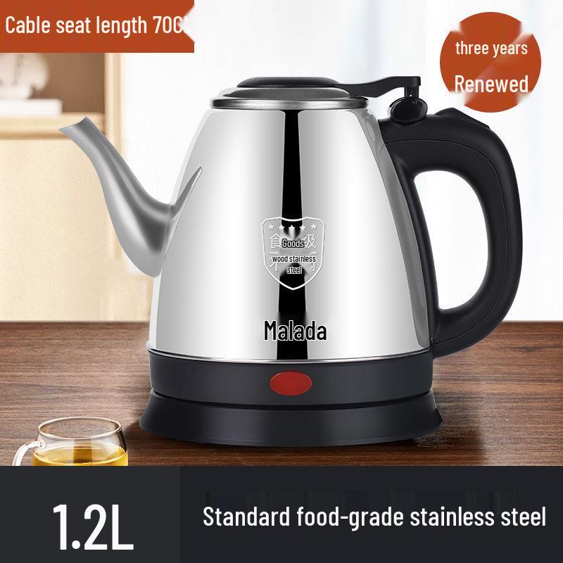 Malata Long Spout Electric Kettle – Automatic Shut-Off, Anti-Dry Protection, Ideal for Tea Brewing.