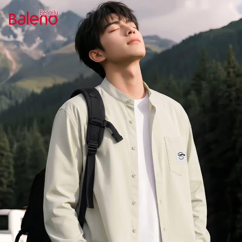 Baleno Men s New Chinese Style Henley Long Sleeve Shirt 3XL