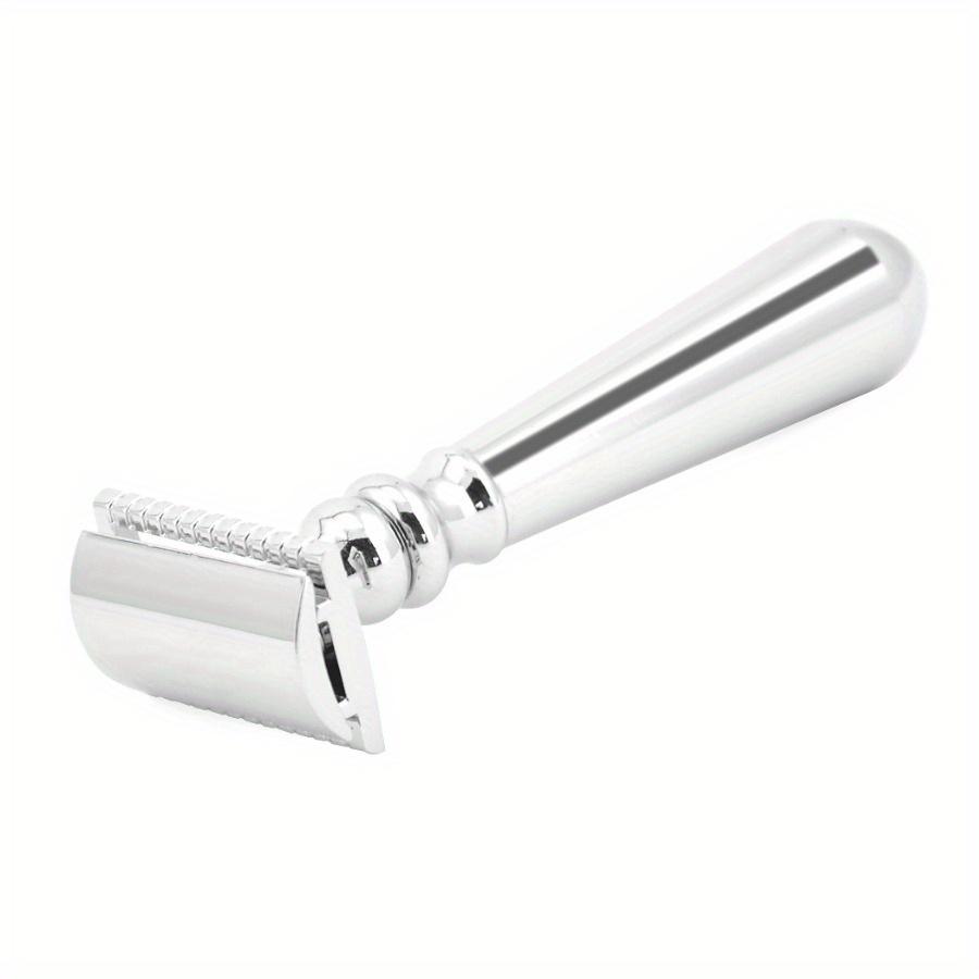 1PC Old Durable Men's Manual Razor Razor Metal Brightening Double-sided Safety Razor Replaceable Blade Manual Shaving Razor
