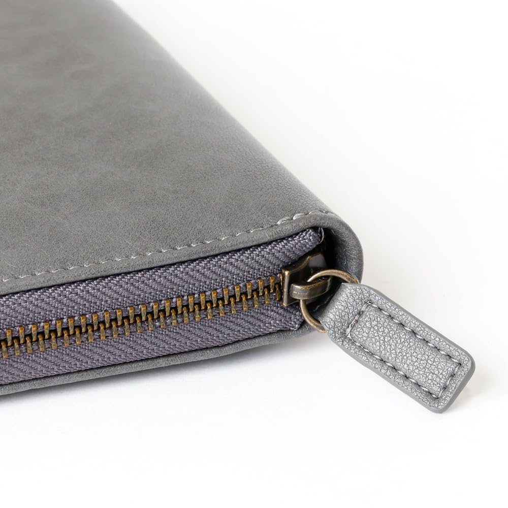 Rhodia Notepad Synthetic Leather PU Round Zip Case One Rhodia 16 5mm Orange Black (Includes No. Grid) (cf16purzbk)