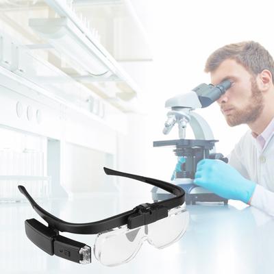 Magnifying Glasses, Head Magnifier Glasses with LED Lights and Detachable Lenses 1.5X 2X 2.5X 3.5X 4.0X 4.5X for Reading