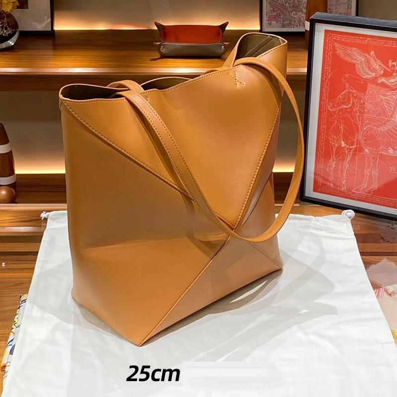 New Puzzle+fold Deformation Folding Geometric Tote Bag Contrasting Color Single Shoulder Crossbody Handbag Large Capacity Women's Bag