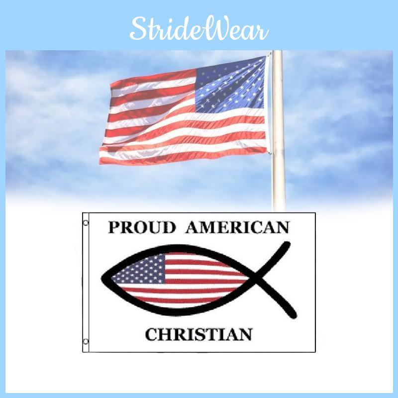 Christlich Amerikanisch Stolz Flagge 3x5 Ft Fisch Flagge Jesus Christus Religiöses Symbol USA