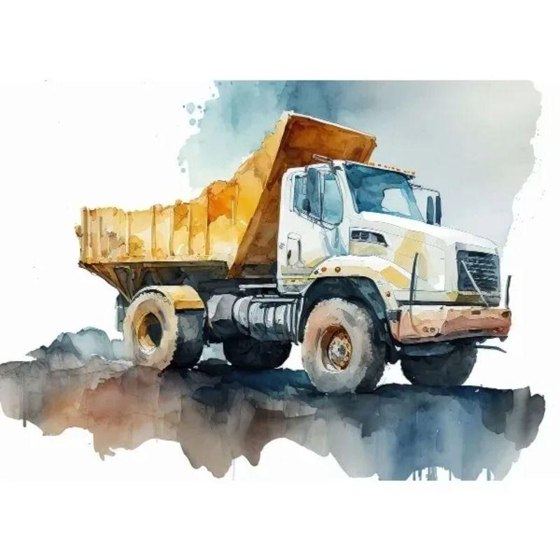 Watercolor Toy Car Tin Painting for Kids Room Decor