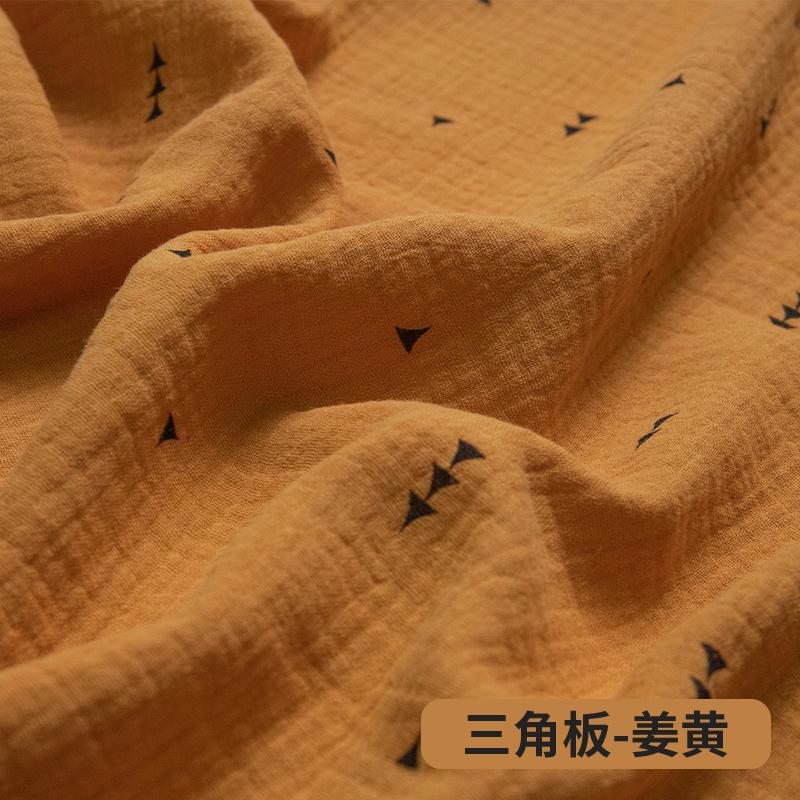 0.5m/1m/2m Soft Cartoon Cherry Print Double Crepe Gauze Fabric 100% Cotton Fabric DIY Sewing Clothing Baby Breathable Texture