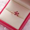 Japanese & Korean Sparkling Zircon Flower Ring: A Sweet, Versatile Open Ring Bracelet with Micro-Inlaid Love Flower.