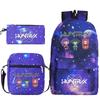 Animation Cartoon Grund- und Sekundarschüler Schultasche Kinderrucksack Freizeit Federmäppchen Umhängetasche Dreiteiliges Set