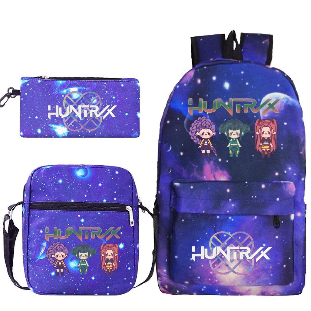 Animation Cartoon Grund- und Sekundarschüler Schultasche Kinderrucksack Freizeit Federmäppchen Umhängetasche Dreiteiliges Set