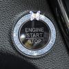 Kristall-Auto-Onekey-Startknopf-Dekorationsring mit Diamant-Strass-Kreis-Start-Stopp-Schalterring Auto-Innenausstattung