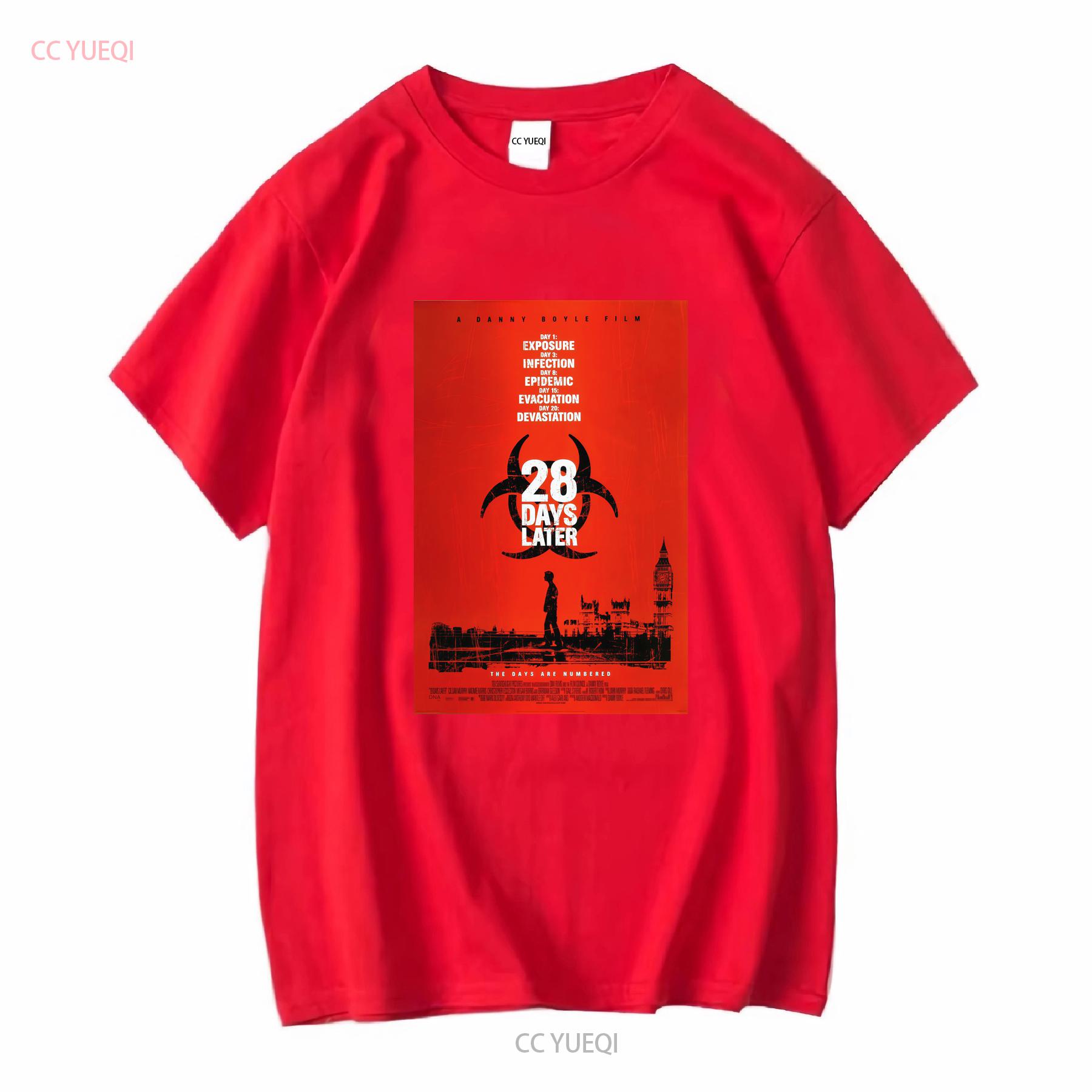 28 Days Later Movie Poster Fan T Shirt vintage Washed fashion Casual Unisex homme Stylish Comfortable Soft S