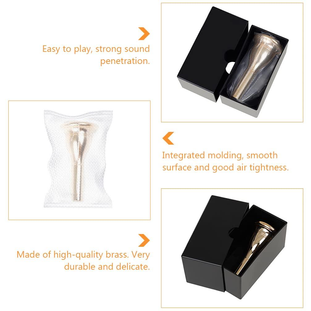 Replacement Tuba Mouthpiece with Storage Box, 13.3mm, for Tuba Practice, Beginner Tuba Players, Golden, 9.9 x 4.7 x 4.7cm