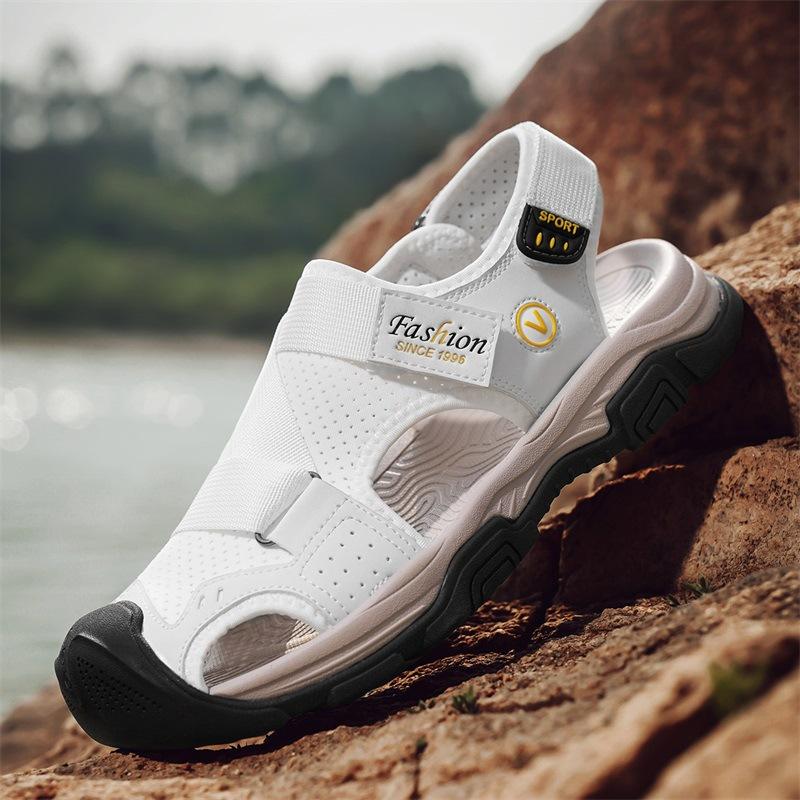 Sandalen Herren trendige Outdoor-Sporttasche Kopf Freizeitschuhe Hausschuhe 2025 neu Sommer atmungsaktive Herren-Strandschuhe