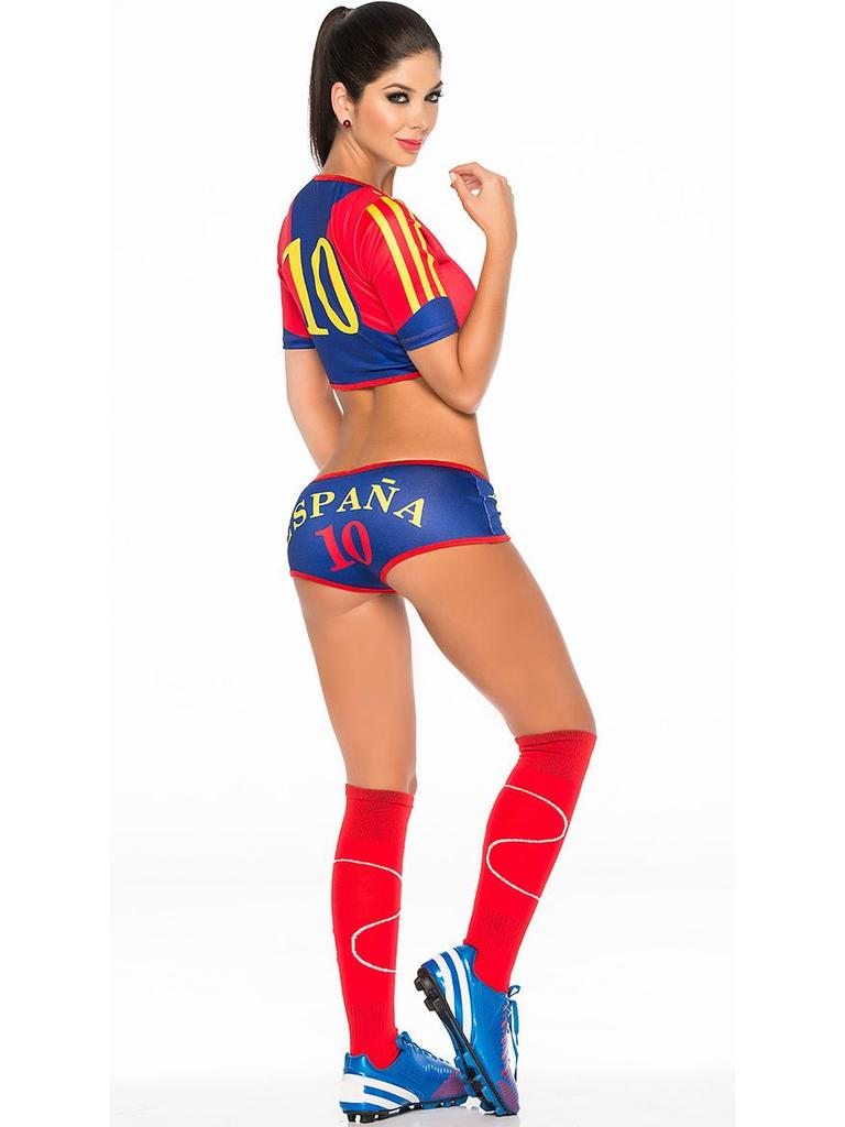 European Cup Cheerleader Costume - Nightclub & Bar Dancewear, Football Performance & Photo Shoot Outfit for Women.