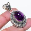 Natürlicher Salbei-Amethyst Edelstein 925 Sterling Silber Schmuck Anhänger 1,77" AP-15913