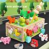 Rabbit Wooden Farm Car Paired Puzzle Toy For Childrens Educational Skills Play