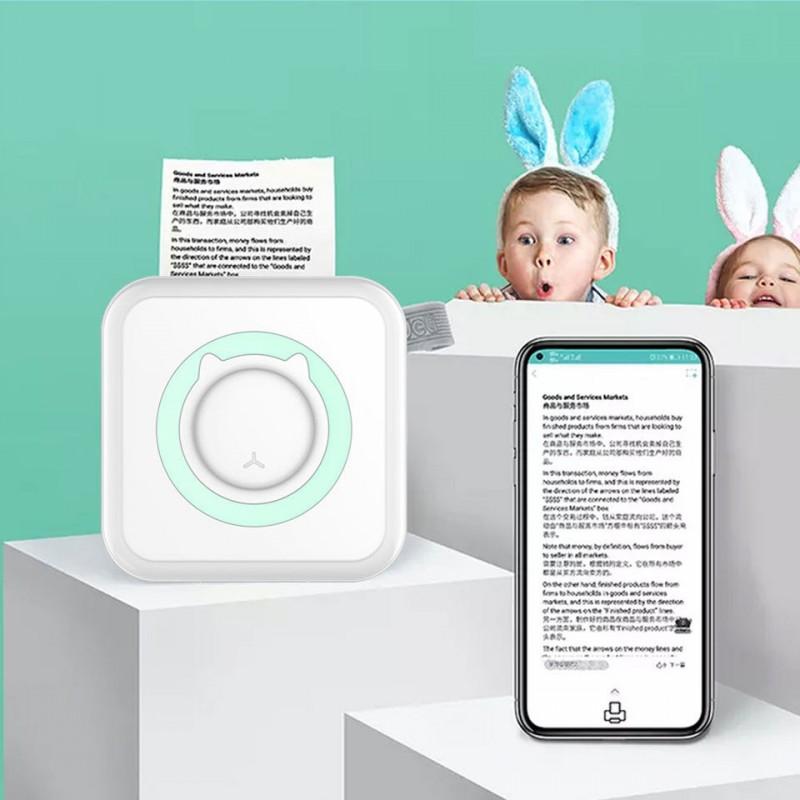 Mini Tragbarer Thermodrucker Papier Foto Taschen Thermodruck Drahtloser BT Verbindungsdrucker 200dpi Foto Etikett für iOS/Android