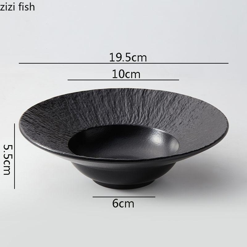 Farfurie ceramică cu textură de rocă de culoare solidă, farfurie groasă pentru supă, farfurie pentru salată, farfurii pentru paste, bucătărie moleculară, tacâmuri speciale