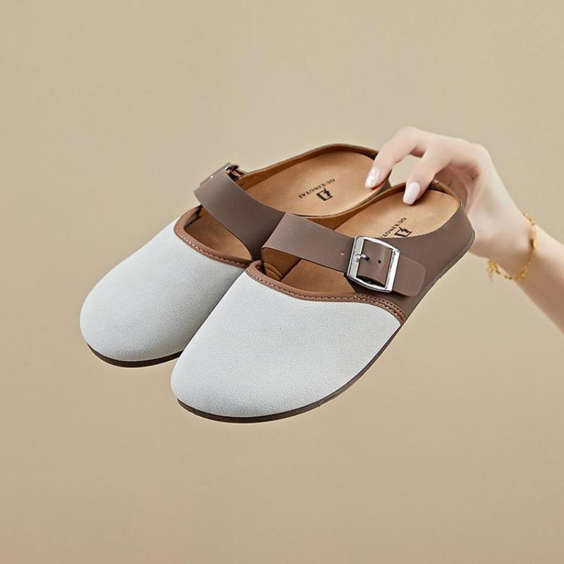 Spring Semi-towed Casual Retro Flat Ugly Cute Shoe Women