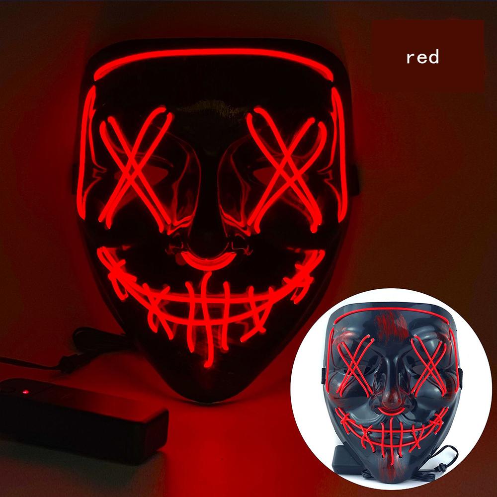 

New 2026 Hot Wireless Halloween Neon Led Purge Masquerade Carnival Party Masks Light Luminous in The Dark Cosplay