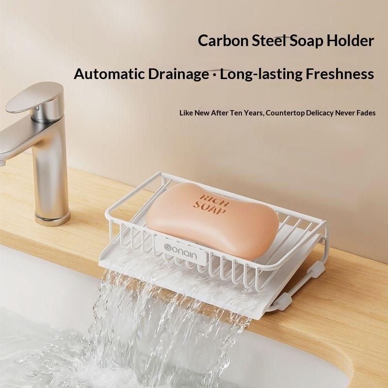 Multifunctional Shower Soap Rack Drainer Kitchen Shelf Sink Rag Dishwashing Detergent Dishcloth Organiser Kitchen Storage Racks