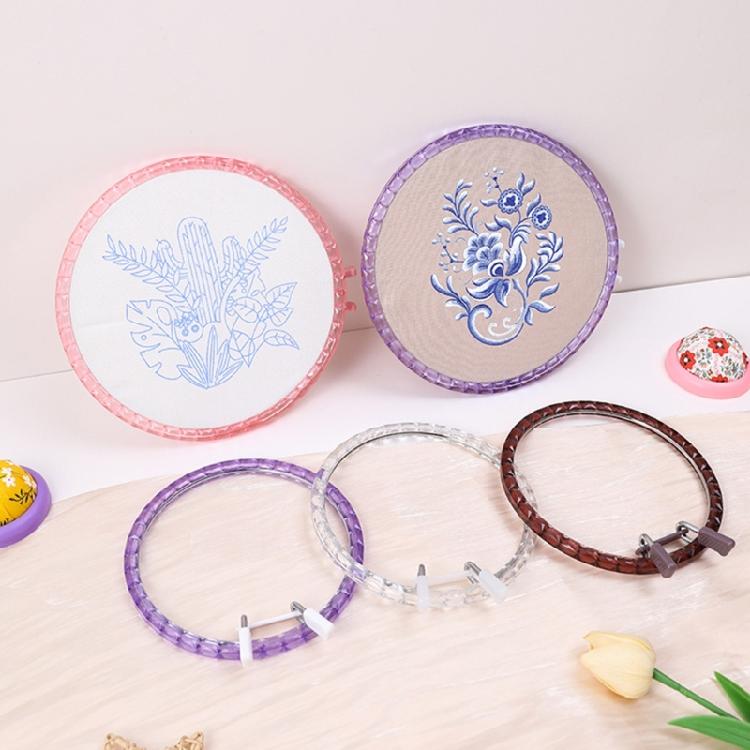 2Pcs Crystals Clear Embroidery Hoops Craft Of Sturdy Acrylic For Enhances Durability And Clarities