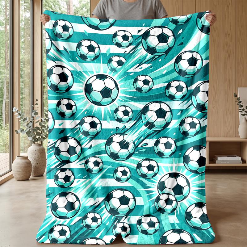 Soccer Ball Explosion Theme blanket Lightweight Warm Flannel Blanket Decorative Throw Blanket for Home Decoration
