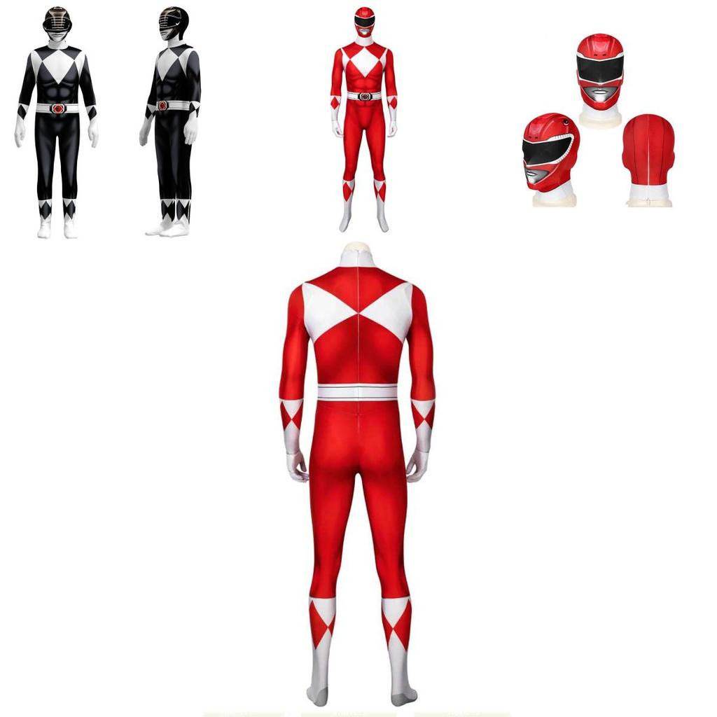 Rangers Costume For Kids And Adults Featuring Durable Jumpsuit And Character Mask**