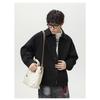 Mens Loose Turn Down Collar Raglan Sleeve Casual Short Jacket Outerwear