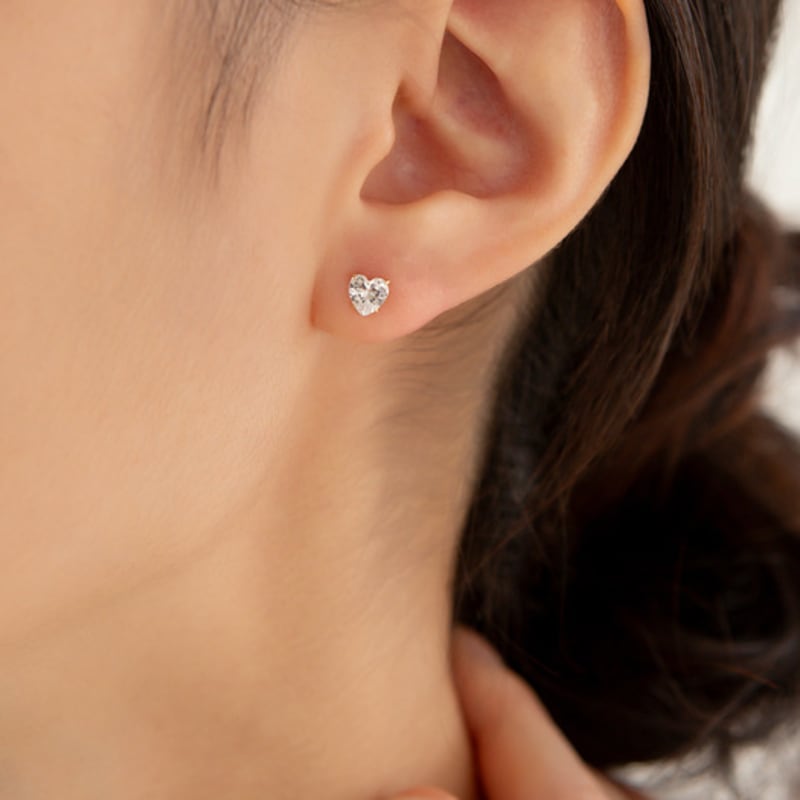 LUNNE 14k Pure Heart Stone Earrings (14k Gold) #LFE43