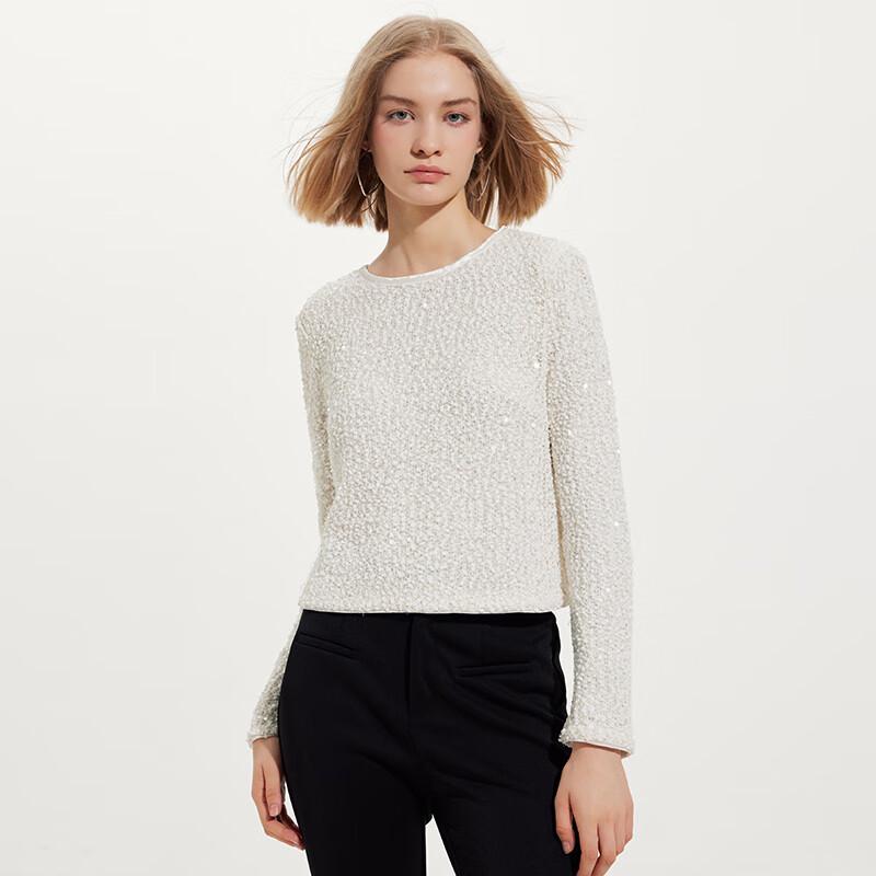 

Женский свитер Tatu с длинным рукавом из блестящего трикотажа M