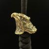 Premium Vintage Brass 3D Eagle Head Paracord Bead EDC Keychain Knife Pendant Decor for  Backpack Accessories