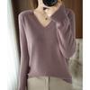 Dames V-hals dieptepunt shirt Pullover trui gebreid kasjmier mode losse trui wintertop