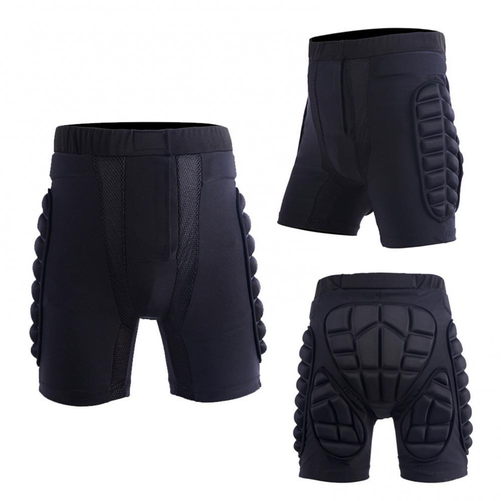 Unisex Polyester Motorcycle Snowboard Ski Protective Hip Butt Padded Shorts Cycling Clothing Black Breathable Shorts
