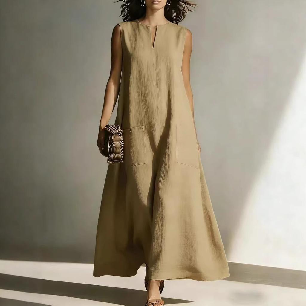 2626 Spring and Summer European and American New Women's Casual Simple Sleeveless Dress