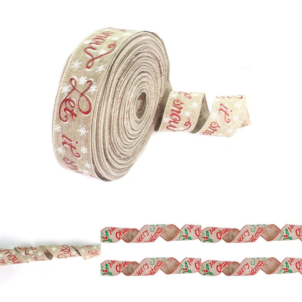Christmas 6 Meter Fine Jute Ribbon Versatile Crafting Ribbon For Stylish Holiday Decor